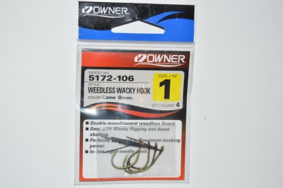 OWNER Weedless Wacky Hooks Model 5172 No.1 Assorted Sizes
