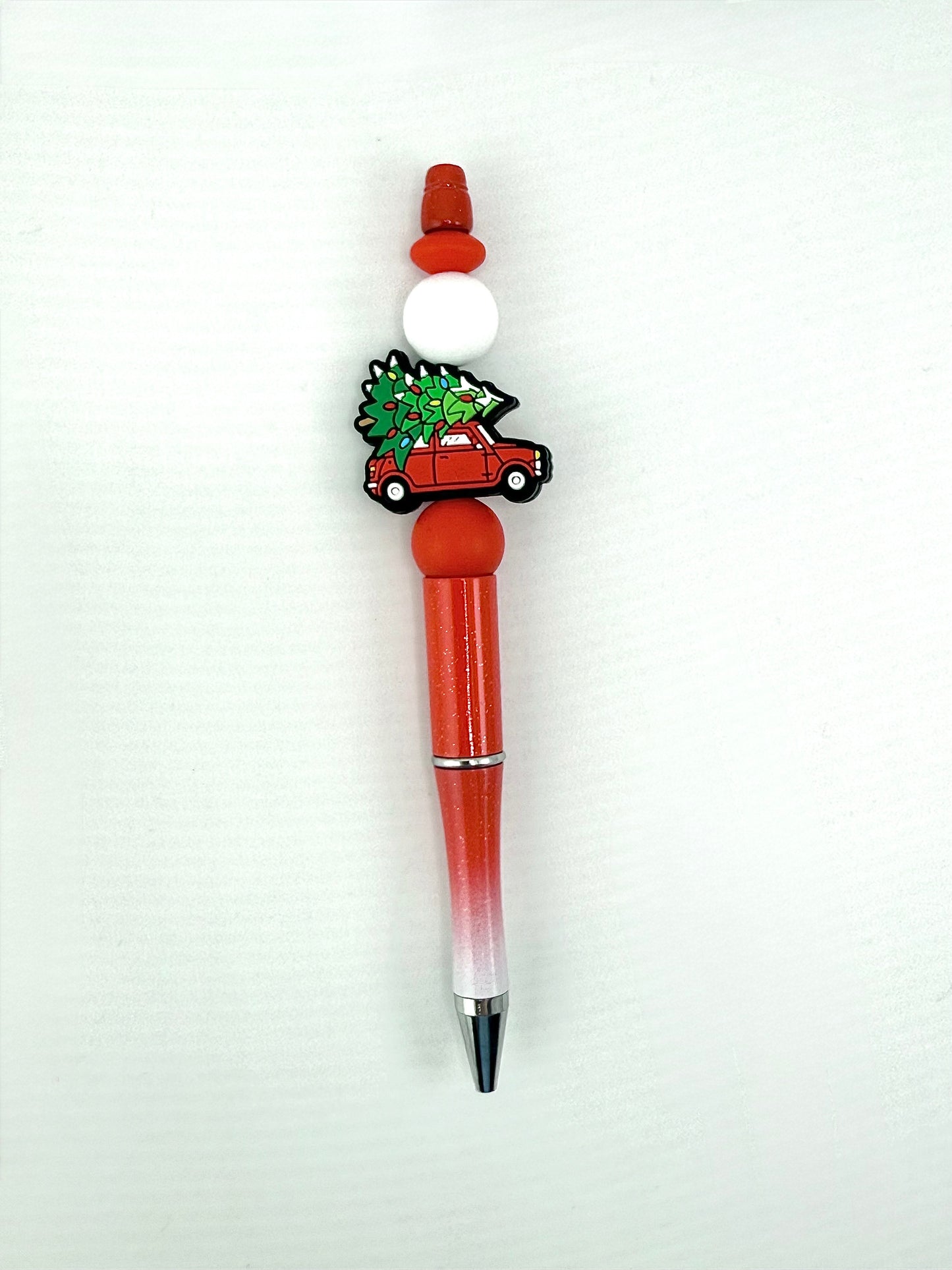 Christmas tree truck beaded pen