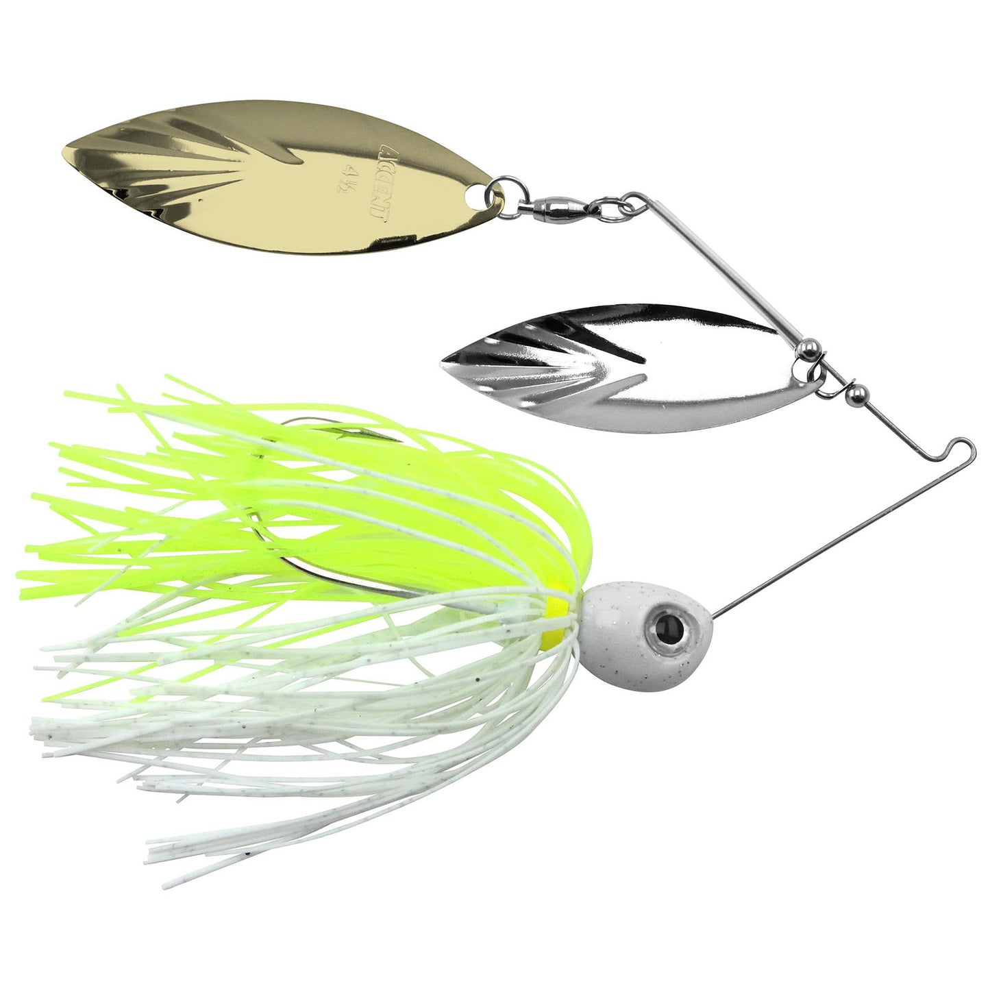 Accent Double Willow Spinnerbait 3/8 Oz Nickel/Gold Chartreuse/White