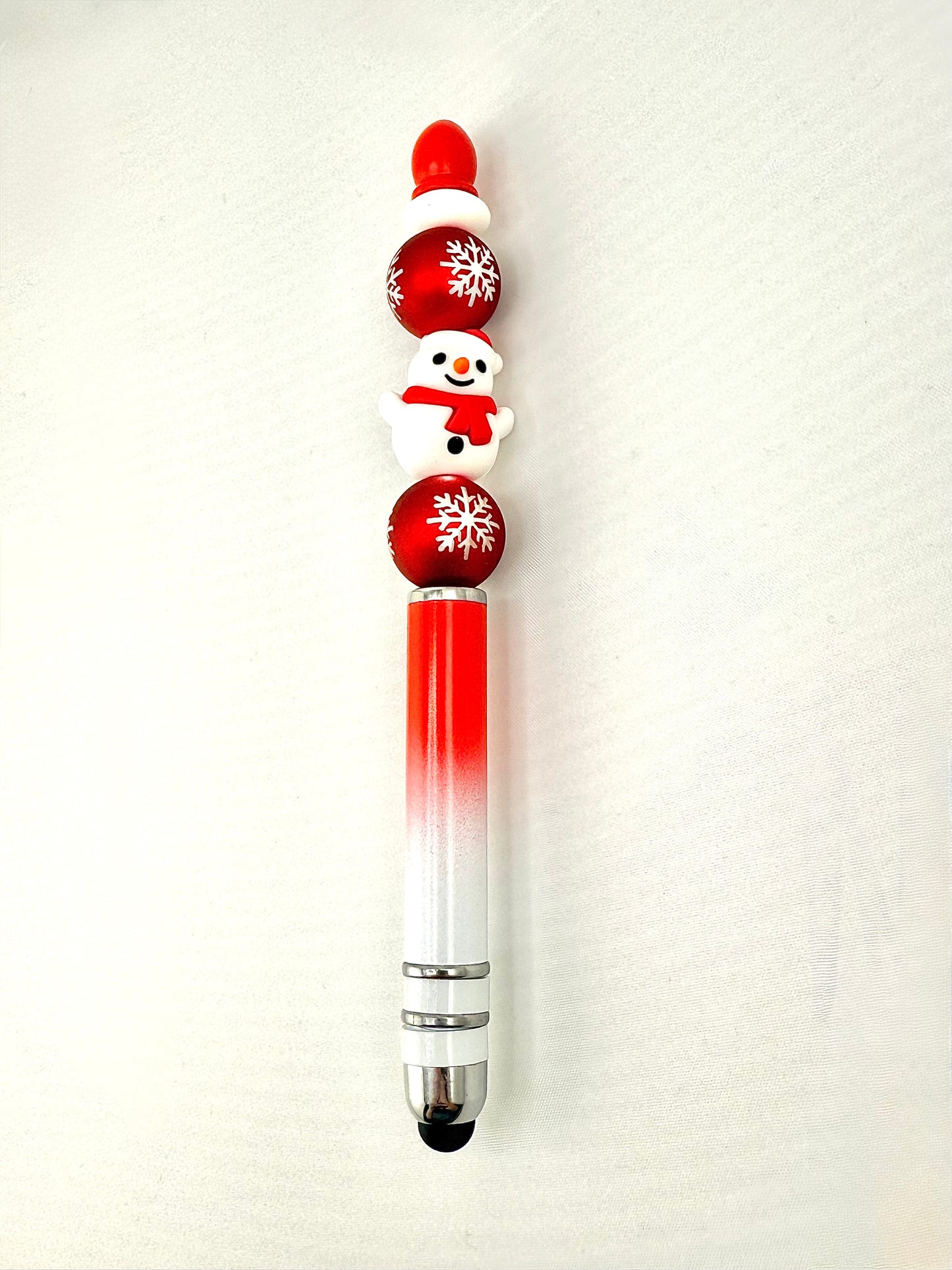Snowman beaded stylus pen