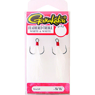 Gamakatsu Feather Treble Hook Size 4 - Red / White