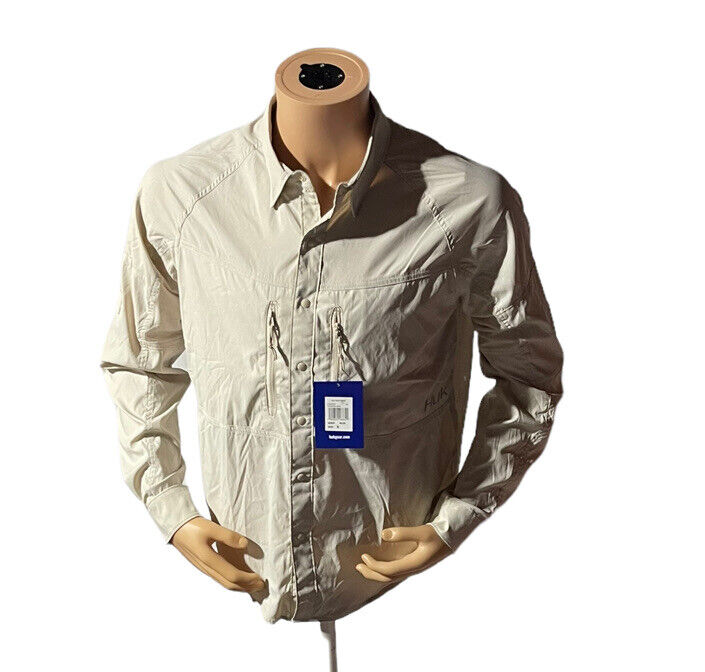 Huk Tech Hybrid Solid Button-Down Shirt, X-Large