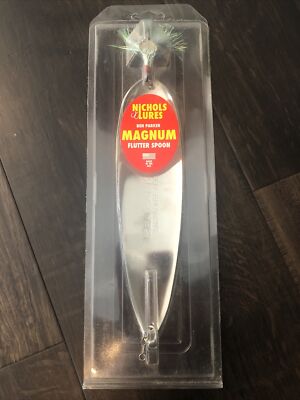 Nichols Lures Magnum Flutter Spoon 8 in. - Silver Chrome
