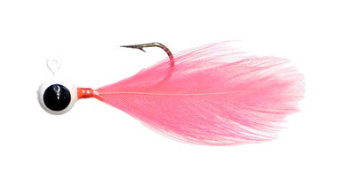 🌟 Cabin Creek Baits 1/32 oz White Feather Tail Pop Eye Jig Fishing Jig  Size 1